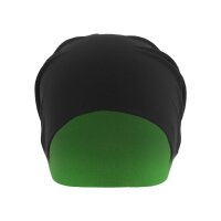 Mütze Jersey Beanie Wendebeanie 2farbig schwarz/neon grün
