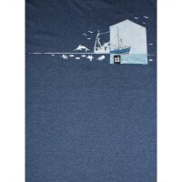 Fädd T-Shirt Fischernteboot BT blau meliert XL