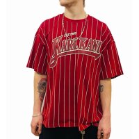 Karl Kani T-Shirt "Trekking Boxy Pinstripe" dark red S