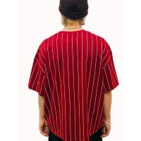Karl Kani T-Shirt "Trekking Boxy Pinstripe" dark red L