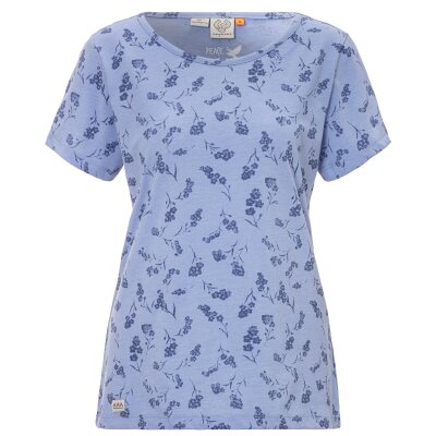 Ragwear Plus T-Shirt "Mintt Flower Comfy" blau